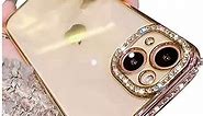 Casechics Compatible with iPhone Case,Luxury Glitter Bling Sparkly Diamond Electro Plated Frame Edge Border Full Body Protective Clear Soft Shockproof Cover Phone Case (Gold,iPhone X/Xs)