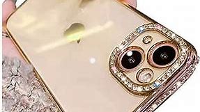 Casechics Compatible with iPhone Case,Luxury Glitter Bling Sparkly Diamond Electro Plated Frame Edge Border Full Body Protective Clear Soft Shockproof Cover Phone Case (Gold,iPhone 11 Pro Max)