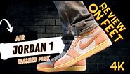 Air Jordan 1 Retro High OG Washed Pink Sneakers on Feet Preview and Review 4K