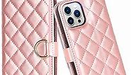 Ｈａｖａｙａ for iPhone 13 Pro Max Wallet Case for Women iPhone 13 Pro Max Wallet Case with Card Holder Phone Wallet Case with Credit Card Slots and Kickstabd Flip Cover-Rose Gold Phone case