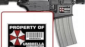 4 pcs Umbrella Corporation Stickers, Racoon City Zombie - Property of Umbrella Corp. Vinyl Decal