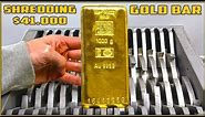 Shredding $41,000 SOLID GOLD BAR in SHREDDING MACHINE