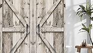 Rustic Wooden Vintage Wood Shower Curtain, Farmhouse Wooden Shower Curtain Country Barn Door Shower Curtain with 12 Hooks, Waterproof Garage Cabin Shower Curtain, (48X70)
