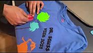 Using Cricut with iPad to create Dr. Seuss T-shirts.
