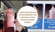 Strawberry Vanilla Swirl Ice Cream at Costco Food Court! Let's give it a try!