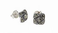 NOVICA Marcasite .925 Sterling Silver Button Earrings