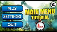 Unreal Engine 4 - How To Create a Main Menu in 4 minutes (Tutorial)