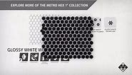 Merola Tile Metro 1 in. Hex Glossy White with Single Flower 10-1/4 in. x 11-7/8 in. Porcelain Mosaic Tile (8.6 sq. ft./Case) FXLM1HGF
