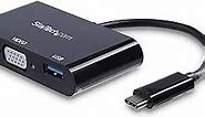 StarTech.com USB-C VGA Multiport Adapter - USB-A Port - with Power Delivery (USB PD) - USB C Adapter Converter - USB C Dongle (CDP2VGAUACP)