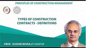 Types of construction contracts - Definitions
