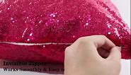 Sequin Pillow Case 24x24-Inch Pack of 2 Hot Pink Sequins Decorative Throw Pillows Covers Sequins Pillow Cover Pillows Cushion Cover Soft Pillow Covers Toss Pillows Cover