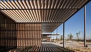 FJMT surrounds craigieburn library with shading louvers in australia