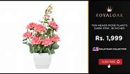 Royaloak | Ten Heads Rose Flowers - Dark Pink - 18 Inches