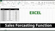 How to Use Sale Forecast Function in MS Excel