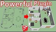 How To Use Dibac in SketchUp - Floor plan to 3d