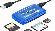 Onefavor SmartMedia Cards Reader Writer, All-in-1 USB Universal Multi Card Adapter Slim Hub Read Smart Media SD, XD, CF, MMC, MS Pro Duo, Camera Flash Memory Cards Reader for Windows, Mac, Linux