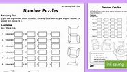 Maths Number Puzzle For Kids - Printable Worksheet