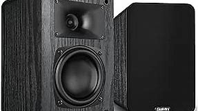 Saiyin Passive Bookshelf Speakers for Desktop Stereo or Home Theater Surround Sound, 3.5-Inch Woofer with Horn Tweeter, 2-Way Passive Near-Field Monitor Speakers, Wall Mountable,Without Speaker Wire