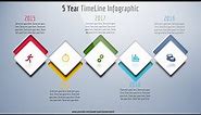 8.Create 5 YEAR TIMELINE infographic|PowerPoint Presentation|Graphic Design|Free Template