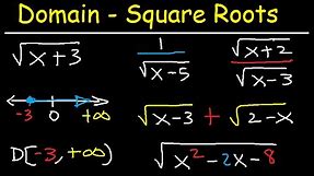Domain of a Square Root Function & Rational Functions - Precalculus