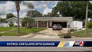 Titusville police patrol vehicle slams into resident's garage