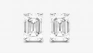 14K White Gold Emerald Cut Diamond Stud Earrings (1.00 CTW - H-I / SI1-SI2)-89005w1404b