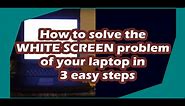 How to fix the WHITE SCREEN problem of your laptop in 3 easy steps. Sony, Acer, Dell