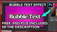 PHOTOSHOP TUTORIALS : Bubble Text Effect In Photoshop 💭🎈▶️💻