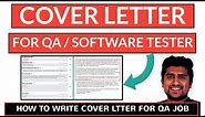 How To Write a Cover Letter for a QA / Software Tester Job with Template?