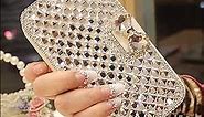 Bonitec Compatible with iPhone 15 Plus Wallet Case for Women, Bling Case Card Holder Luxury Rhinestone Case with Bowknot, Kickstand Protect Full Body Cover Case White