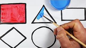 How to Draw Shapes Step By Step and Coloring Shapes for Toddlers