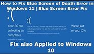 Windows 11 - How to Fix Blue Screen of Death Error in Windows 11 | Blue Screen Error Fix | BSOD