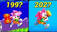 Evolution of Amy Rose as a playable character