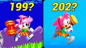 Evolution of Amy Rose as a playable character