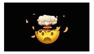 Animated Exploding Head Face Emoji. Seamless Loopable. 4K Cartoon...