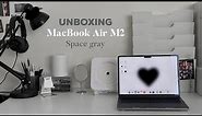 Unboxing📦 💻 MacBook Air M2 Space gray , setup, customize wallpapers & folders