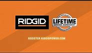 RIDGID Lifetime Service Agreement - How To Register
