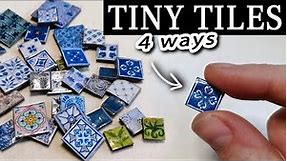 DIY Realistic Miniature Dollhouse Tiles | 4 EASY ways from Paper | 1:12 Scale