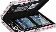 Vaultz Locking Clipboard with Storage - Heavy Duty Metal Clip Board Box Holds 8.5" x 11" Letter-Size Paper or Tablet Device - Key Lock, Floral Pink