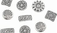 Metal Buttons - 50Pcs Assorted Mixed Vintage Style Engraved Flower Decorative Round Buttons for Crafts Sewing Coats Jeans Suits DIY