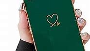 Cocomii Square Case Compatible with iPhone XR - Luxury, Slim, Glossy, Solid Color, Gold Plated, Love Hearts, Easy to Hold, Anti-Scratch, Shockproof (Clover Green)