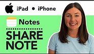 Notes: How to Share a Note on an iPhone or iPad - Share Note with Someone Tutorial