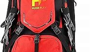 HUGE PLAY Baseball Backpack - Unisex Bat Bag for Baseball, Softball & Equipment and Gear – Holds 4 Bats, Sunglasses case, External Helmet holder, Batting Gloves, Cleats compartment, Fence Hook (Red