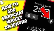 How To Add Snapchat Widget on iPhone Lock / Home Screen (Quick & Easy Tutorial)