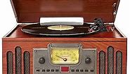 Crosley CR704D-PA Musician 3-Speed Turntable with Radio, Cd/Cassette Player, Aux-in and Bluetooth, Paprika