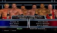 WWE SmackDown! HCTP - TripleH,RicFlair,Batista VS TheRock,ChrisBenoit,KurtAngle (ELIMINATION TAG)