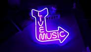 Live Music Neon Sign Music Neon Light Pink Blue LED Signs