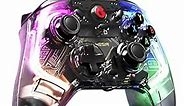 GameSir T4 Kaleid Transparent Wired Gaming Controller for Windows 10/11, Switch & Android TV Box, RGB Lights,PC Controller Hall Effect Joystick＆Triggers/3.5mm Audio Jack/Gyroscope
