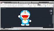 DORAEMON DRAWING IN AutoCAD || AutoCAD Image Tracing || CARTOON DRAWING