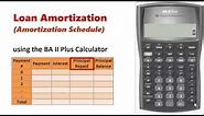 Amortization Schedule using BA II Plus